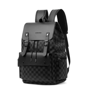 High Quality Luxury Custom Men’s Backpack Retro Laptop Bag Travel Large Capacity Men’s PU Leather Backpack