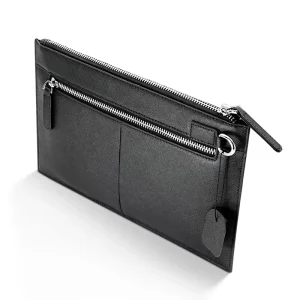 High Quality Luxury Men’s Vintage Style Handbag Genuine Leather Zipper Custom Logo Anti Theft Feature Fashion Clutch Bag