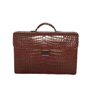 High Quality Luxury Real Crocodile Skin Leather Briefcase Bag Exotic Business Office Men’s Handbag