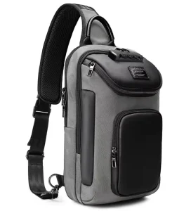 High Quality Male Waterproof & Wear Resistant Oxford Crossbody Bag Men’s Chest Pack with Password Lock Men’s Messenger Handbag