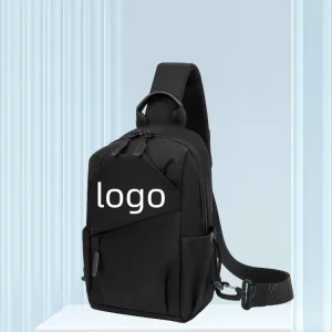 High Quality Men’s Anti Theft Outdoor Travel Sling Bag Black Waterproof Crossbody Chest Shoulder Bag Custom Zipper