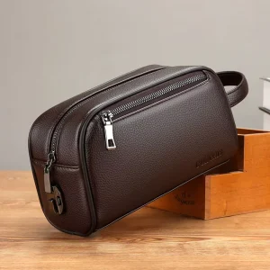 High Quality Men’s Bag Password Lock Anti Pu Leather Handbag Large Capacity Business Hand Bag for Men