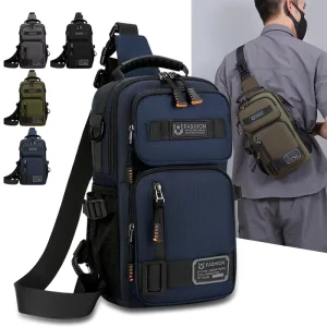 High Quality Men’s Fashion Crossbody Bag Waist Pack Chest Bag with Zipper Closure Casual Handbag for Male