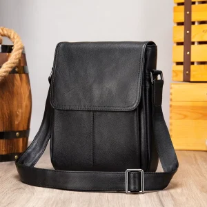 High Quality Men’s Fashion Genuine Leather Crossbody Messenger Bag Office Soft Leather Bag with Waterproof Feature Side Bags