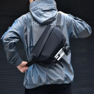 High Quality Men’s Messenger Bag Waterproof Travel Sling Bag Fashionable Crossbody Leisure Waist Bag for Outdoor Use