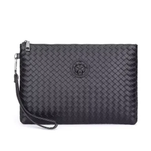 High Quality Men’s Tiger Head Handbag Large Capacity Business Wallet Polyester Lining Fashionable Logo Decoration