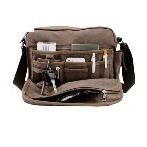 High Quality Multifunction Men Canvas Casual Small Travel Bag, Men’s Crossbody Bag, Men’s Messenger Bags