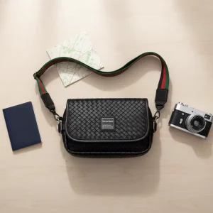 High Quality New Men’s Fashion Designer PU Leather Durable Waterproof Letter Pattern Zipper Closure Large Backpack Messenger Bag