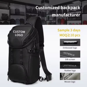 High Quality Outdoor Travel Bags with Multi Compartment Bottom Tripod Strap Dual USB Charging Port Breathable Sling Bag for Men