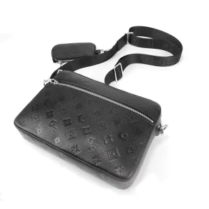High Quality PU Leather Japanese Korean Fashionable Men’s One Shoulder Cross Body Bag Square Casual Suspender Postman