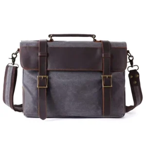 High Quality Vintage Men’s Messenger Bag Simple Innovative Fashion with Long Leather Strap Canvas Shoulder High Quality Product