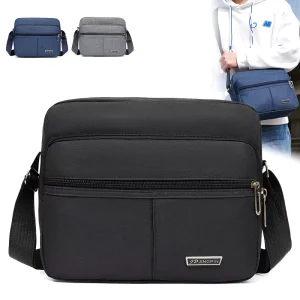 High Quality Vintage Style Men’s Crossbody Messenger Bag Waterproof Casual Pocket for Hiking