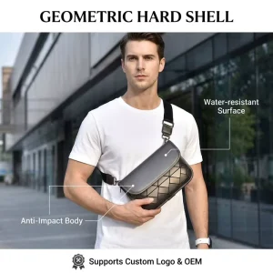High Quality Waterproof Fashion Luxury Hard Shell Men’s Shoulder Crossbody Sling Bag for Men