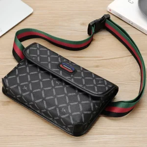 High end PVC Crossbody Chest Single-shoulder Bag for Men’s Fashion Casual Use Waterproof Durable Sports Backpack
