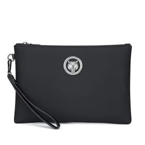 High grade Business Handbag Silver Tiger Head Deign Cell Phone Clip Bag Men’s Clutch Bag
