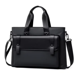 High quality Fashion Men’s Oxford Shoulder Bag for Business Commuting Waterproof Zipper Closure Briefcase Logo Printing