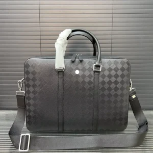 High quality Luxury Genuine Leather Waterproof Hard Business Briefcase Durable Laptop Bag Designer Handbag for Men