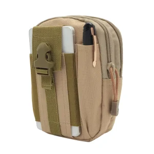 Hiking Sports Waist Bag Small Nylon Canvas Pouch with Zipper Closure for Running Camping Cell Phone Storage Character Pattern