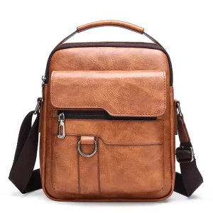 Hot Selling Men’s Bags Vintage Shoulder Bags Large Capacity High Quality PU Leather Business Casual Men’s Crossbody Bag