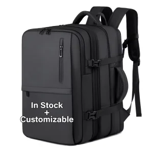 In Stock Customizable 17 Inch Men’s Business Travel Commuting Waterproof Nylon Laptop Backpack with Vacuum Compression TSA Lock