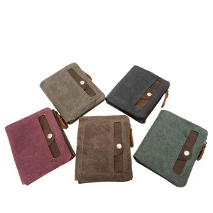 In Stock Handmade Waterproof Wallet Men’s Casual Clutch Bag Retro Purse Canvas Wallet