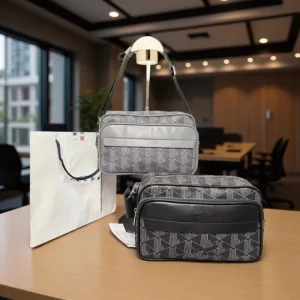 In Stock New Retro PU Men’s Shoulder Bag Casual Fashion Crossbody Bag Horizontal Version Trendy Large Camera Bag Waterproof