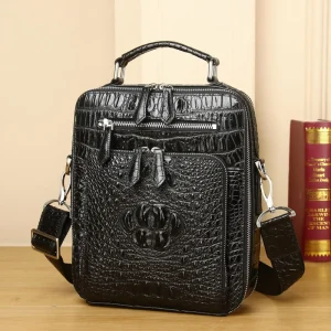 Japan Style Letter-patterned Faux Leather Durable Men’s Shoulder Crossbody Handbag High-end Business Backpack for Winter