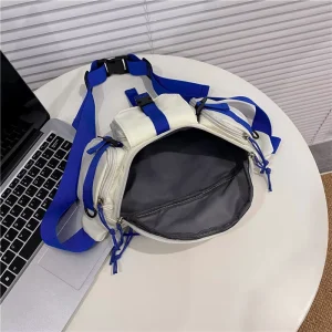 Japanese Harajuku Hong Kong Style Retro Street Fashion Unisex Men’s Nylon Zipper Closure Crossbody Waist Bag