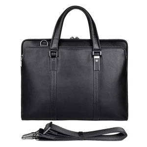 Japanese Korean Genuine Leather Men’s Cowhide Breathable Durable Business Travel Briefcase & Computer Handbag