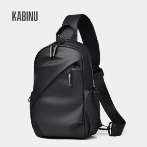 KABINU 9 Inch Men’s Chest Bag Waterproof Sling Bag with Water Bottle Pocket Lightweight Crossbody Bag for Travel Sports