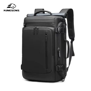 KINGSONS Men’s 17″ Large Capacity 39L Laptop Backpack Waterproof Outdoor Travel Bag with USB Stylish Mochila