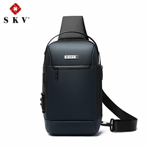 Korean Fashion Anti Theft Waterproof Sling Bag Men’s Stylish Crossbody Shoulder Zipper Closure Portable Messenger Bag