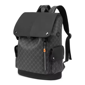 Korean Fashion Men Pu Large Capacity Storage Backpack Casual Sports Backpacks Custom Full Print Logo Men Backpack