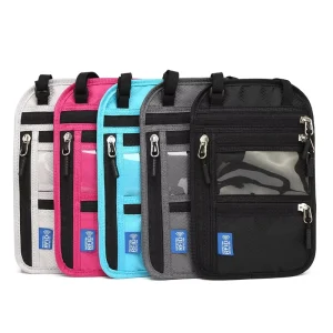 Korean Fashion RFID Block Couple Neck Cross Body Crossbody Phone Nylon Sling Passport Holder Bag Womens Man