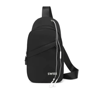 Korean Style Lightweight All-match Men’s Sports & Student Chest Bag Large Capacity Reduce Burden Black