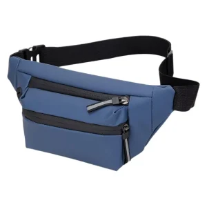 Korean Style Men’s Waist Bag Portable Fashion Crossbody Chest Belt Large Capacity Waterproof Mobile Zipper Casual Outdoor Sports