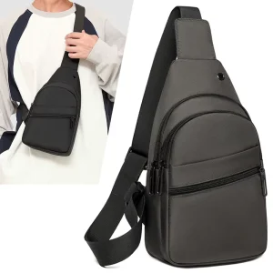 Korean Style Simple Oxford Men’s Casual Large Capacity Waterproof Softback Chest Crossbody Waist Bag