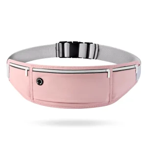 LOW MOQ Slim Waterproof Polyester Running Belt Zipper Reflective Small Waist Pack For Women Men