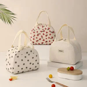 Ladies & Men’s Fashionable Leopard Pattern Corduroy Insulated Lunch Tote 30L Large Capacity Reusable Waterproof