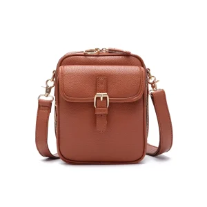 Ladies’ Men’s PU Leather Soft Durable Casual Shoulder Bags with Zipper Closure Fashion Crossbody Polyester Lining