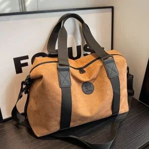 Ladies New Leather Travel Handbag Women’s Portable Sports Fitness Bag Men’s Large Capacity Fashion Short Travelling Bag