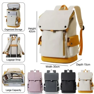 Laptop Backpack Oxford Feel Curved Shoulder Strap Large-capacity Student Unisex Travel Business Outdoor Daily