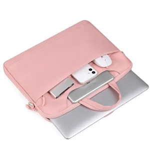Laptop Briefcase Lightweight 13 14 15 Inch Water Repellent Oxford Plush Lining Trolley Strap Hand Carry Crossbody Office Commute