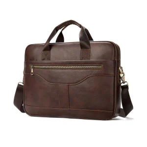Laptop Briefcase Men’s Bag Multifunction Handmade Leather Briefcase for Men