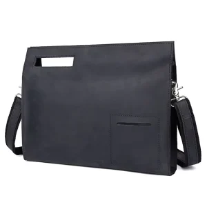 Laptop Man Shoulder Bag Real Leather Crossbody Bag Office Traveling Briefcase Bag