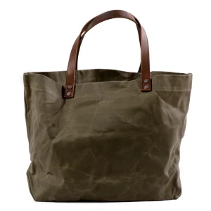 Large Capacity Anti Splashing Oil Wax Canvas Handbag Retro Shoulder Bag for Women Men’s Portable Pleated Tote Bag