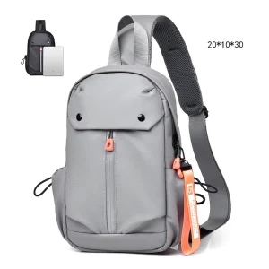 Large Capacity Business Leisure Waterproof USB Charging Port Men’s Chest Bag