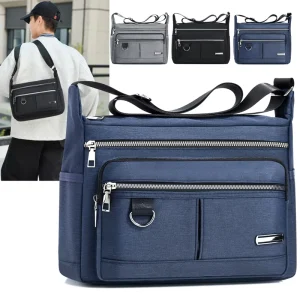 Large Capacity Business Men’s Water-resistant Durable Versatile Shoulder Crossbody Bag Casual Simple Autumn Season