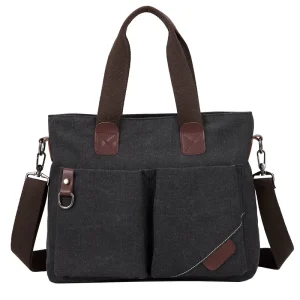 Large Capacity Canvas Messenger Bags Outdoor 14 Inch Laptop Men’s Briefcase Business Travel Crossbody Bags
