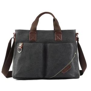 Large Capacity Canvas Messenger Bags Outdoor 14 Inch Laptop Men’s Briefcase Business Travel Crossbody Bags